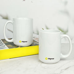 Nepest 330ML 11.2OZ White Ceramics Mug for Coffee/Tea/Water/Latte