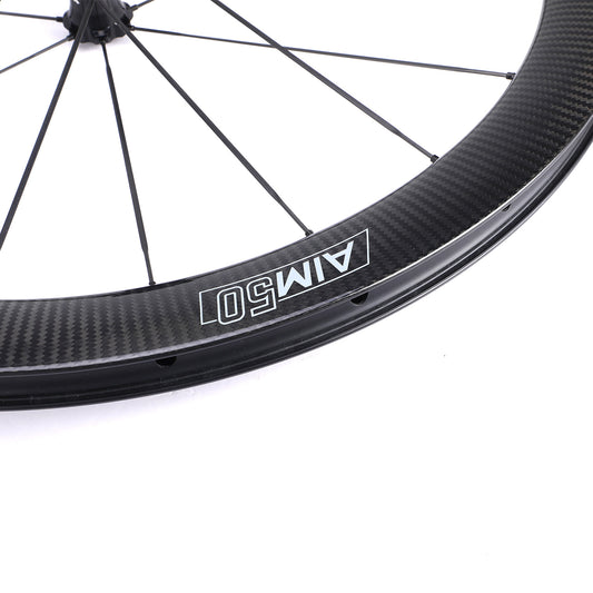 Carbon Fiber Road Bike Wheelset AIM Series Carbon Spokes