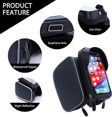 Nepest Bike Phone Bag Bicycle Front Frame Bag Waterproof Bike Handlebar Bag Bike Accessories for iPhone Below 6.5"